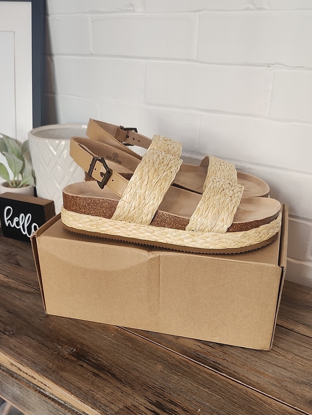 Woven Platform Sandal in Natural - Women 8